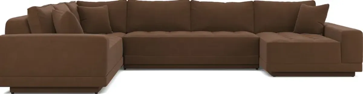 Milano Brown 5 Pc Sectional Living Room