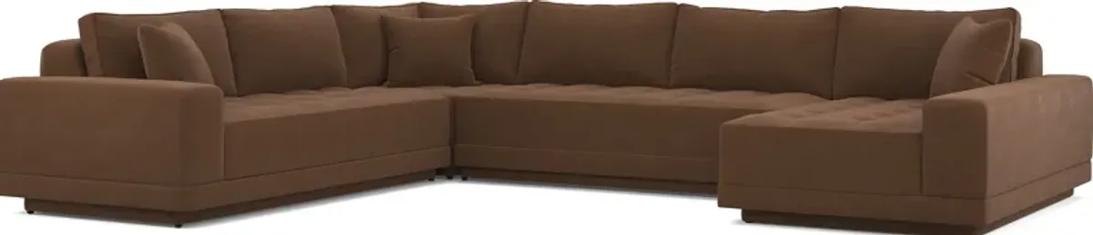 Milano Brown 5 Pc Sectional Living Room