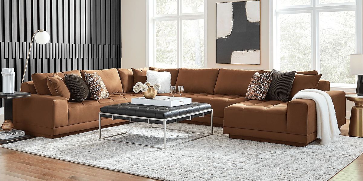 Milano Brown 5 Pc Sectional Living Room