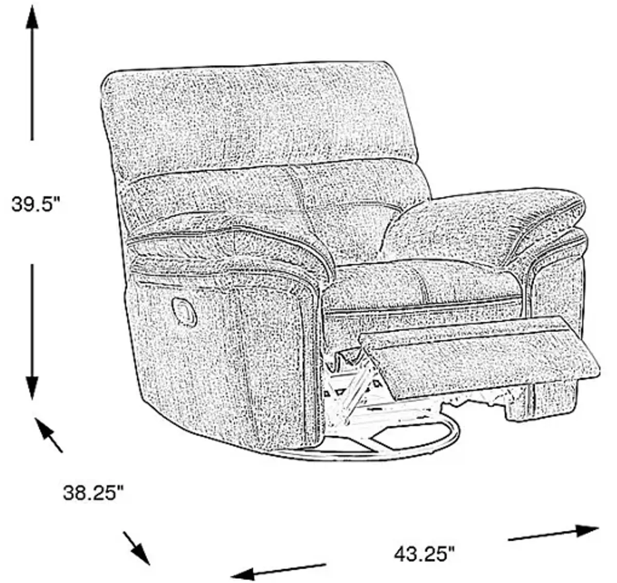 Cashton Heights Gray Swivel Recliner