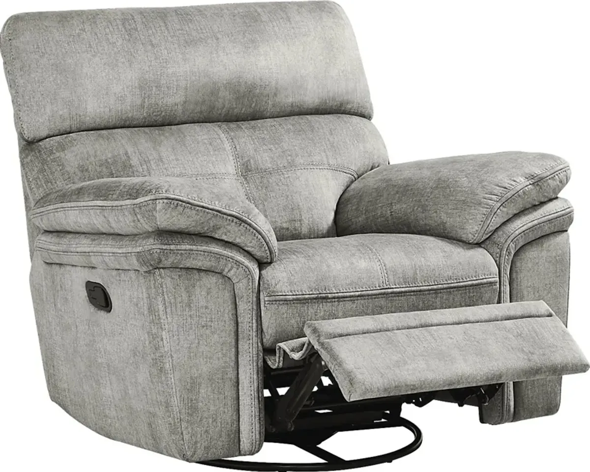 Cashton Heights Gray Swivel Recliner