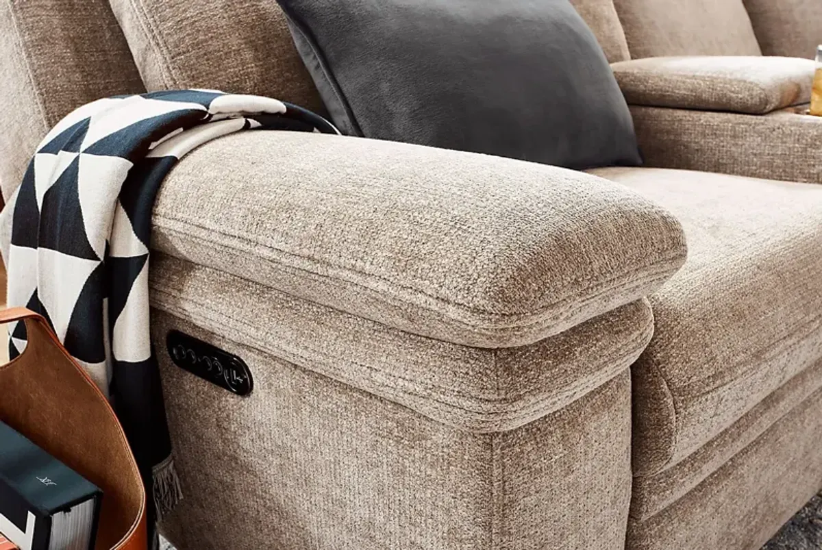 Anaheim Latte 6 Pc Dual Power Reclining Sectional