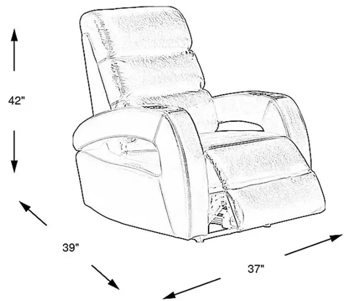 Hudson Heights Black Power Recliner