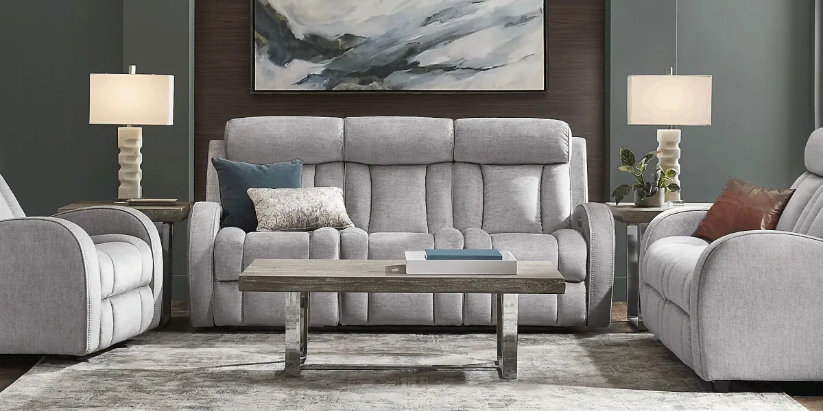 Copperfield Gray 2 Pc Living Room with Dual Power Reclining Sofa