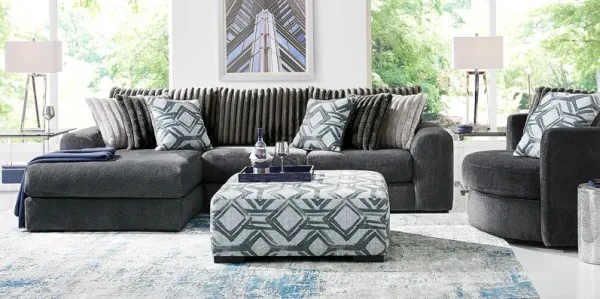 Moreau Street Black 6 Pc Sectional Living Room