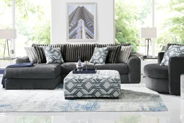 Moreau Street Black 6 Pc Sectional Living Room