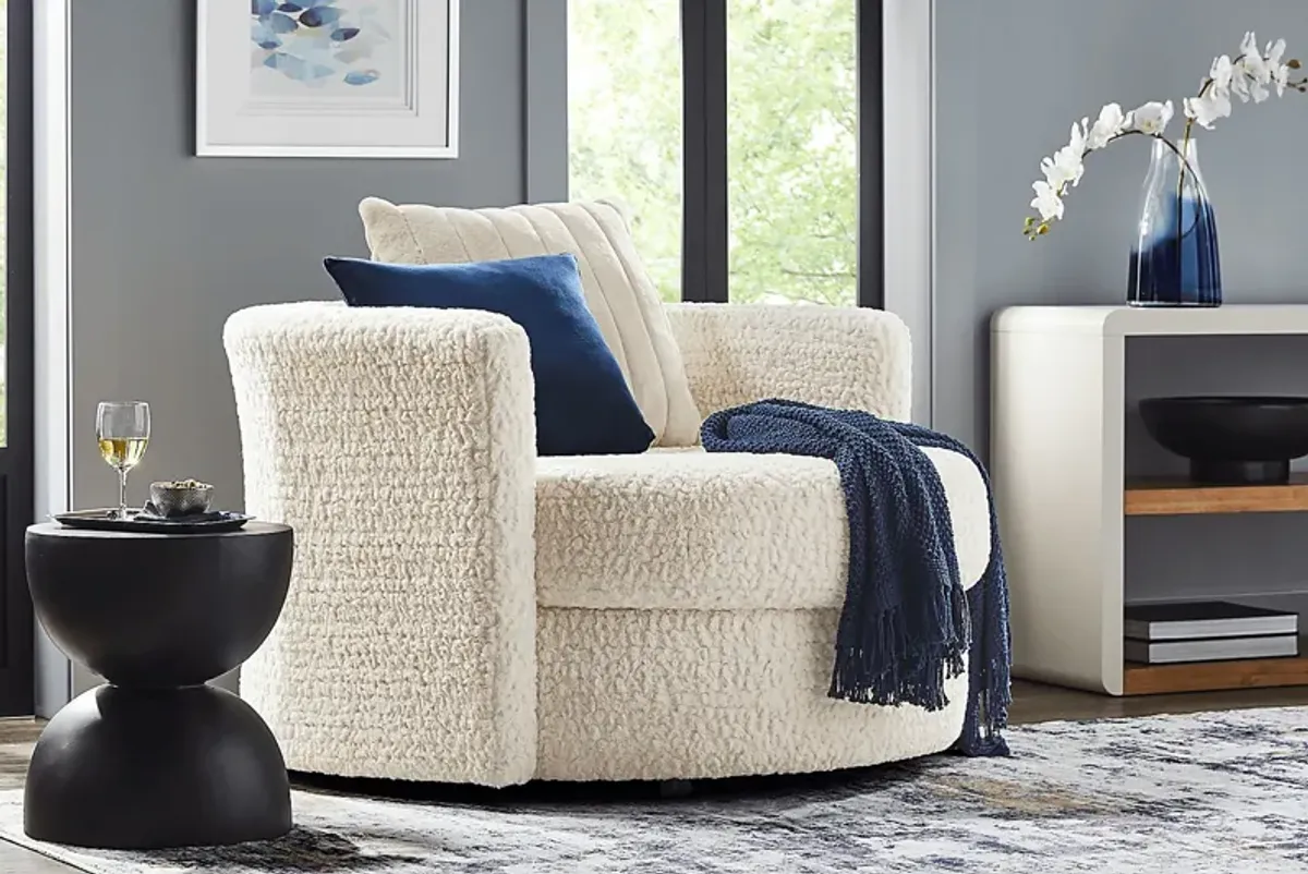 Chandler Ivory Swivel Chair