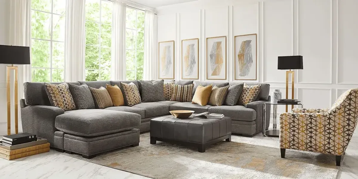 Palm Springs Silver 3 Pc Sectional