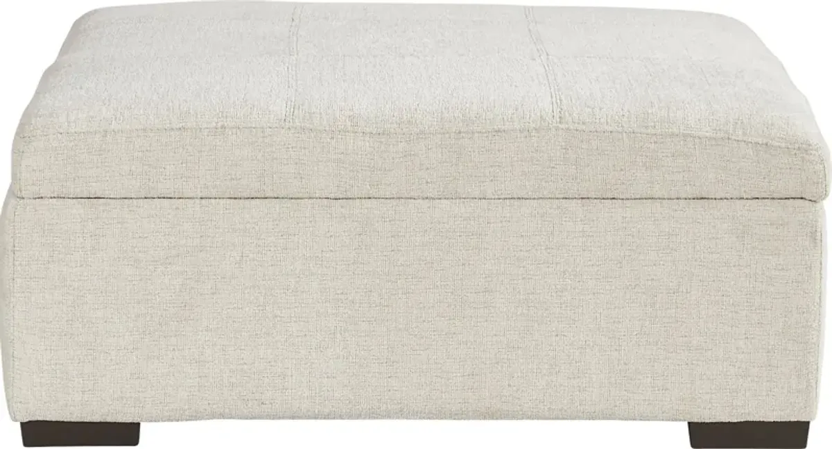 Sienna Way Cream Chenille Cocktail Ottoman