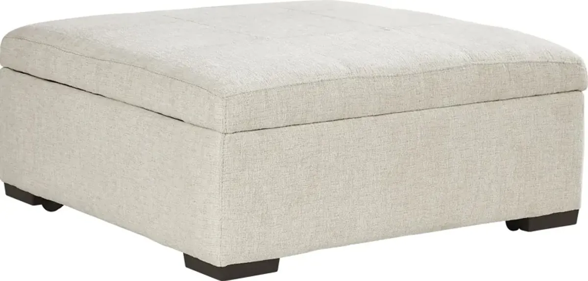 Sienna Way Cream Chenille Cocktail Ottoman