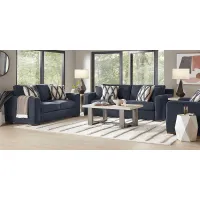Melbourne Midnight 7 Pc Living Room with Sleeper Sofa