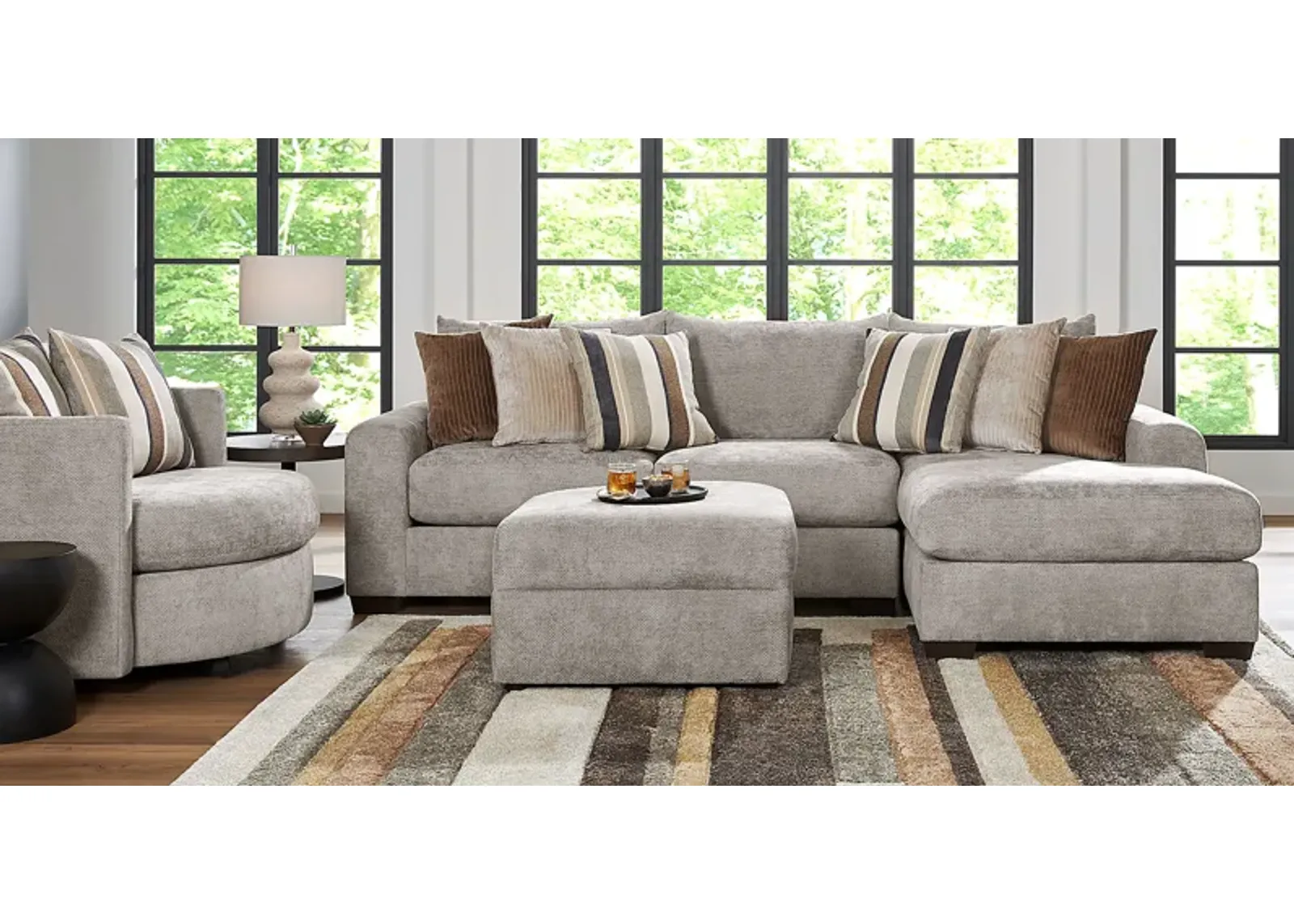 Martin Gray 5 Pc Sectional Living Room