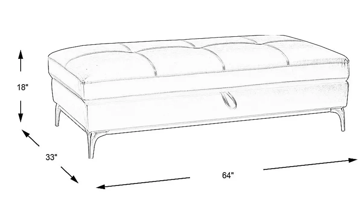 Via Sorrento Granite Storage Ottoman