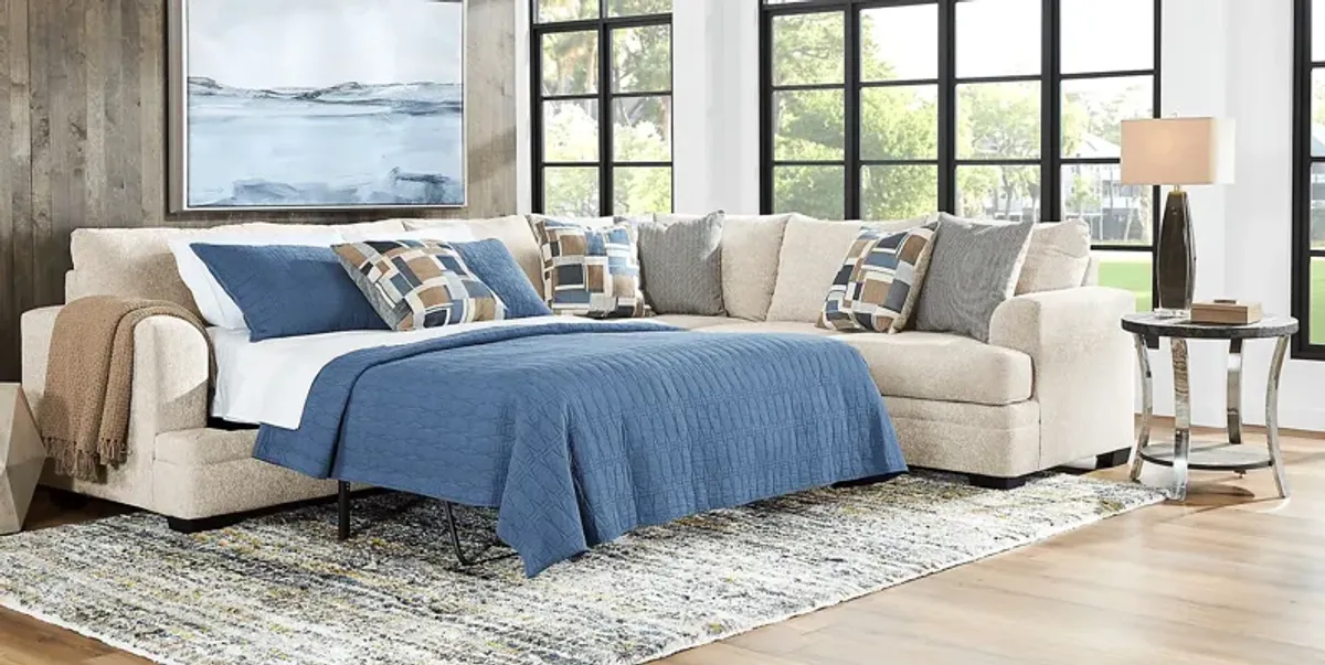 Copley Place Linen 3 Pc Gel Foam Sleeper Sectional Living Room