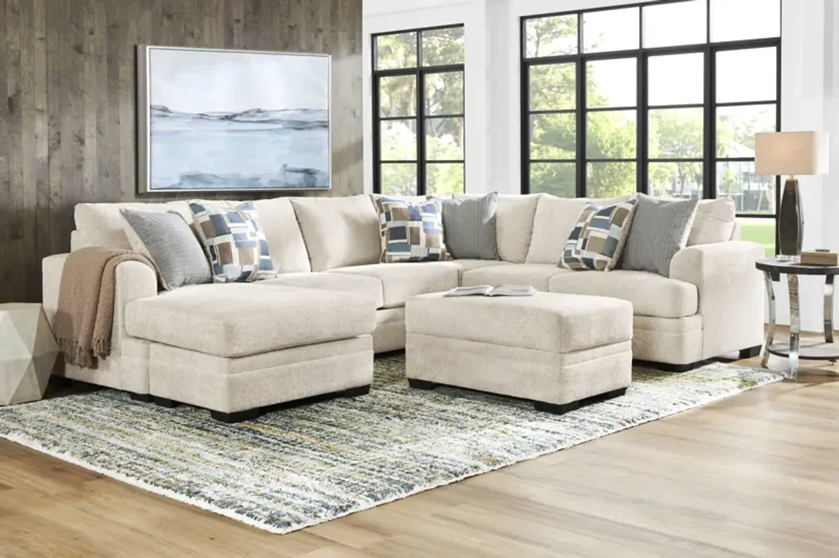 Copley Place Linen 3 Pc Gel Foam Sleeper Sectional Living Room
