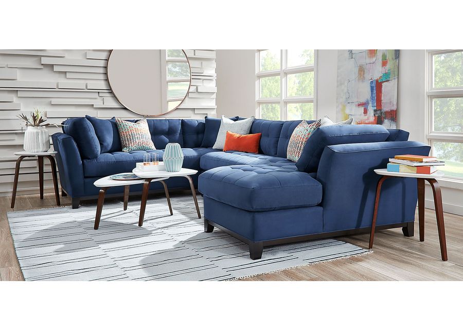 Metro Midnight Microfiber 3 Pc Sectional