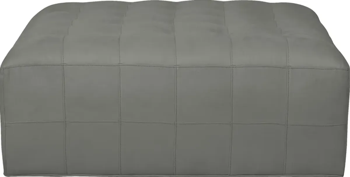 Calvin Heights Steel Microfiber Cocktail Ottoman