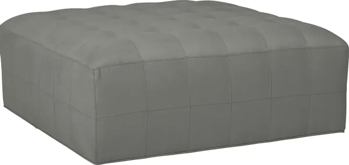 Calvin Heights Steel Microfiber Cocktail Ottoman