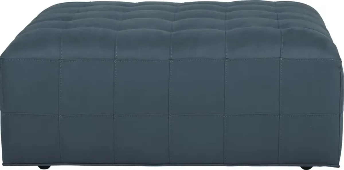 Calvin Heights Sapphire Microfiber Cocktail Ottoman