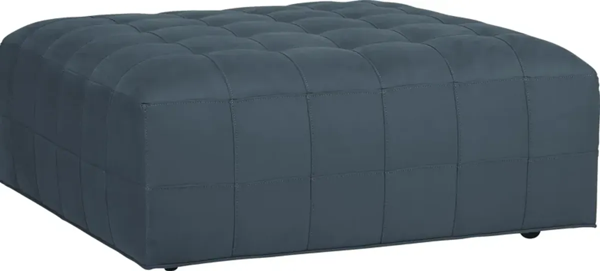 Calvin Heights Sapphire Microfiber Cocktail Ottoman