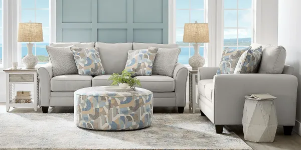 Coralville Gray 7 Pc Living Room with Gel Foam Sleeper Sofa