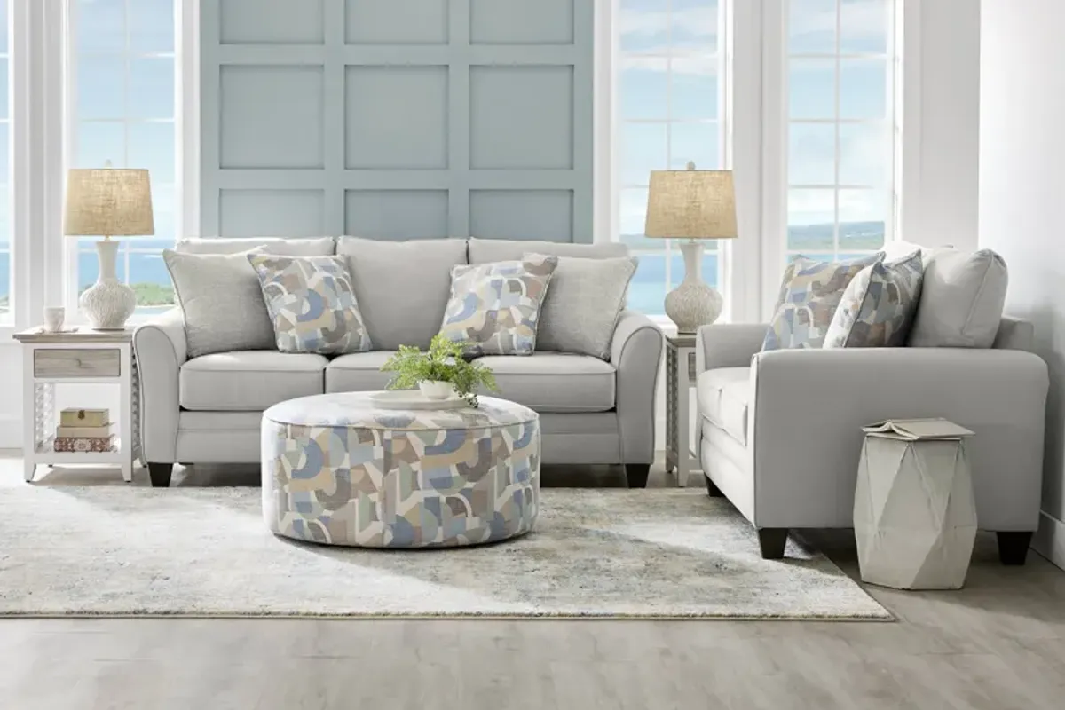 Coralville Gray 7 Pc Living Room with Gel Foam Sleeper Sofa