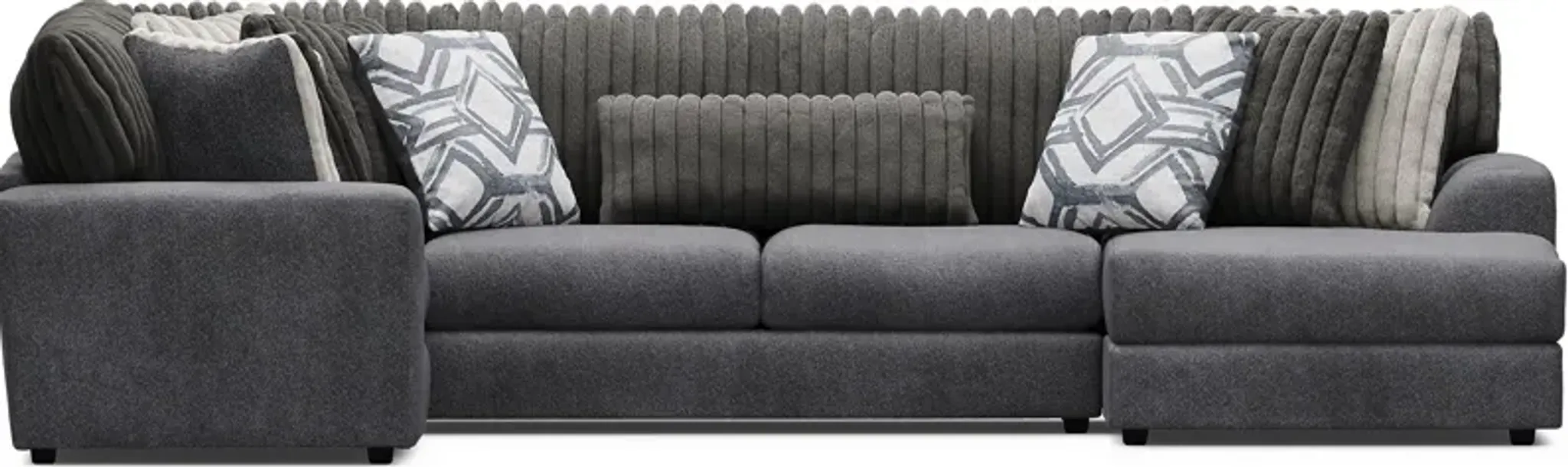 Moreau Street Black 6 Pc Sectional Living Room | Furniture.com