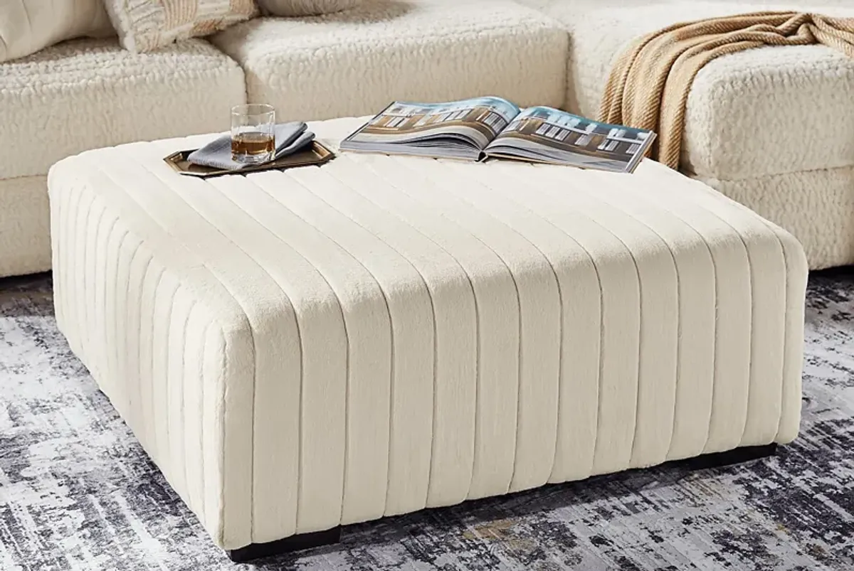 Chandler Ivory Cocktail Ottoman