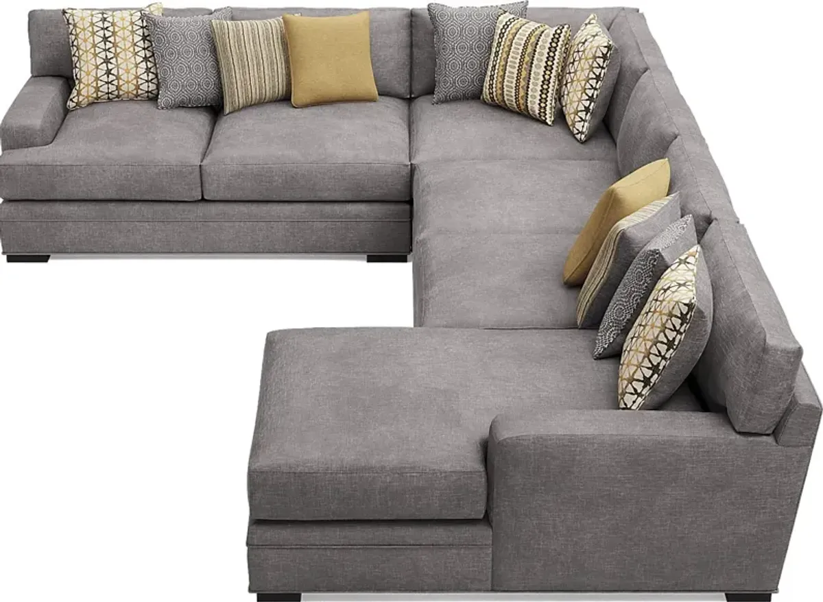 Palm Springs Silver 3 Pc Sectional