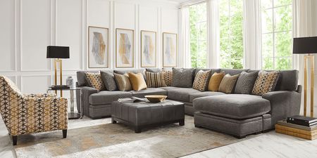 Palm Springs Silver 3 Pc Sectional