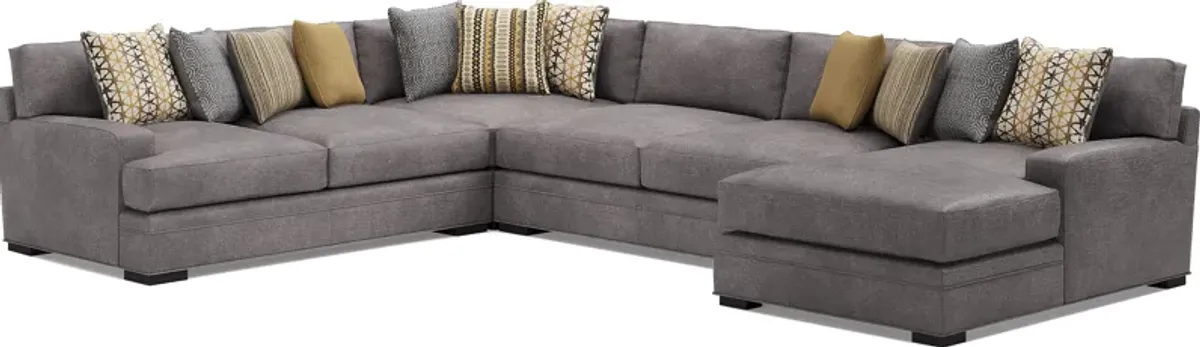 Palm Springs Silver 3 Pc Sectional