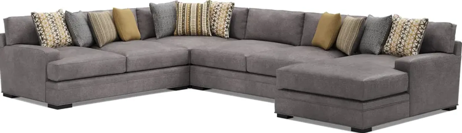 Palm Springs Silver 3 Pc Sectional