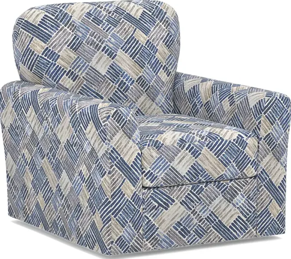 Copley Court Blue Accent Swivel Chair