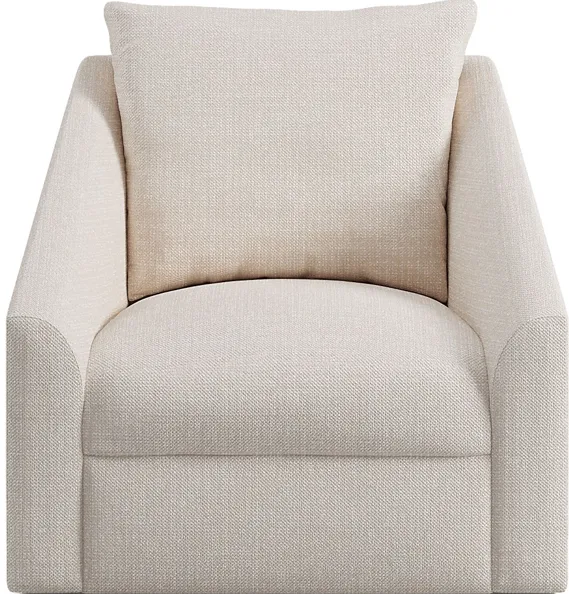 Sheridan Square Off-White Swivel Accent Chair