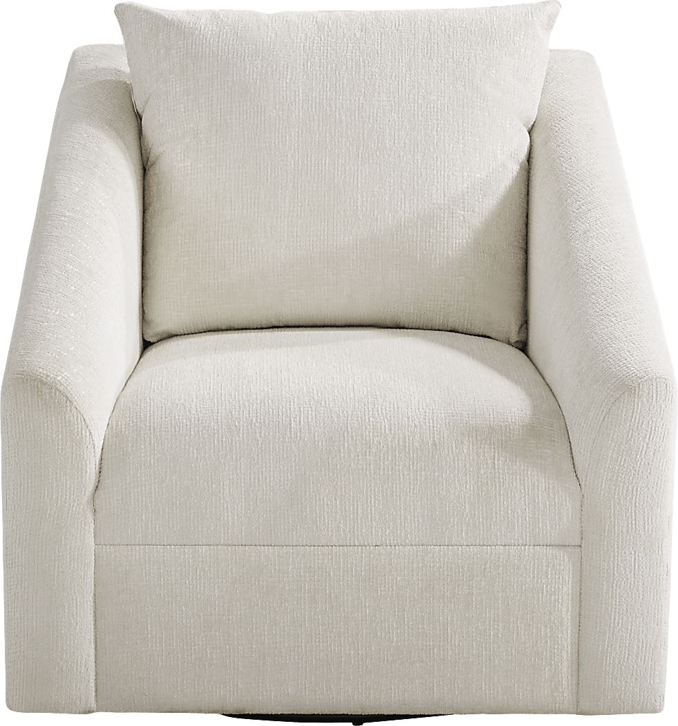 Cindy Crawford Home Sheridan Square Off-White Swivel Accent Chair