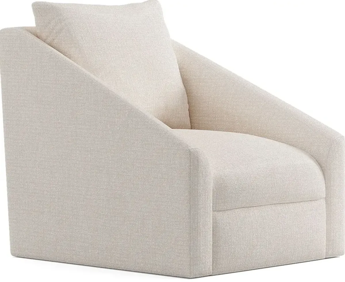 Sheridan Square Off-White Swivel Accent Chair