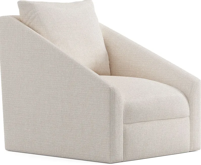 Sheridan Square Off-White Swivel Accent Chair