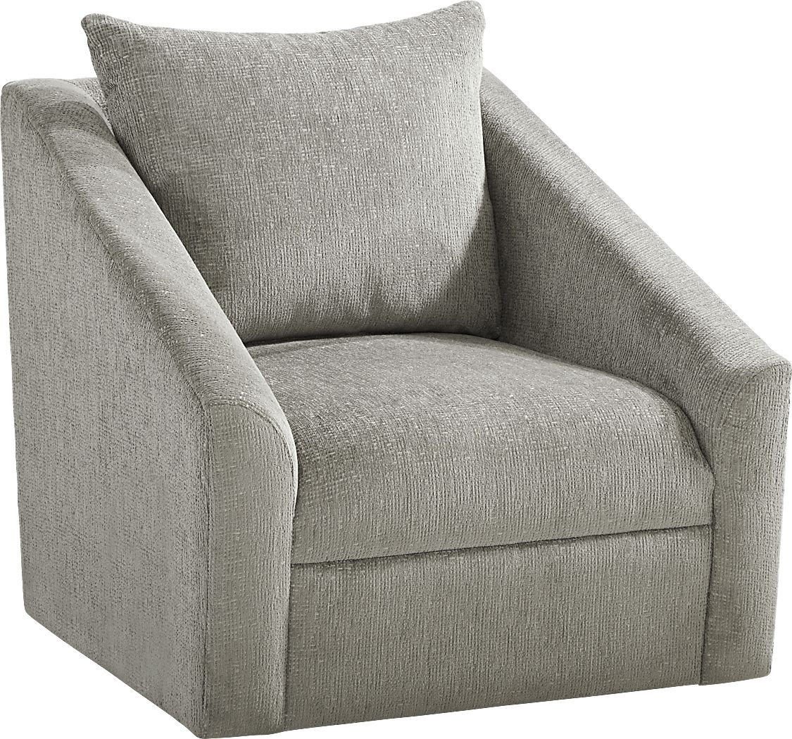 Cindy Crawford Home Sheridan Square Gray Swivel Accent Chair