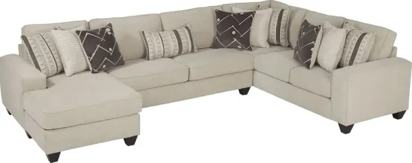 Aberlin Court Beige 3 Pc Sectional