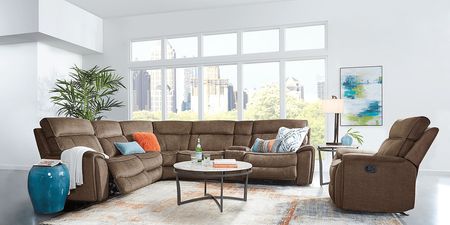 Hosford Brown 6 Pc Reclining Sectional