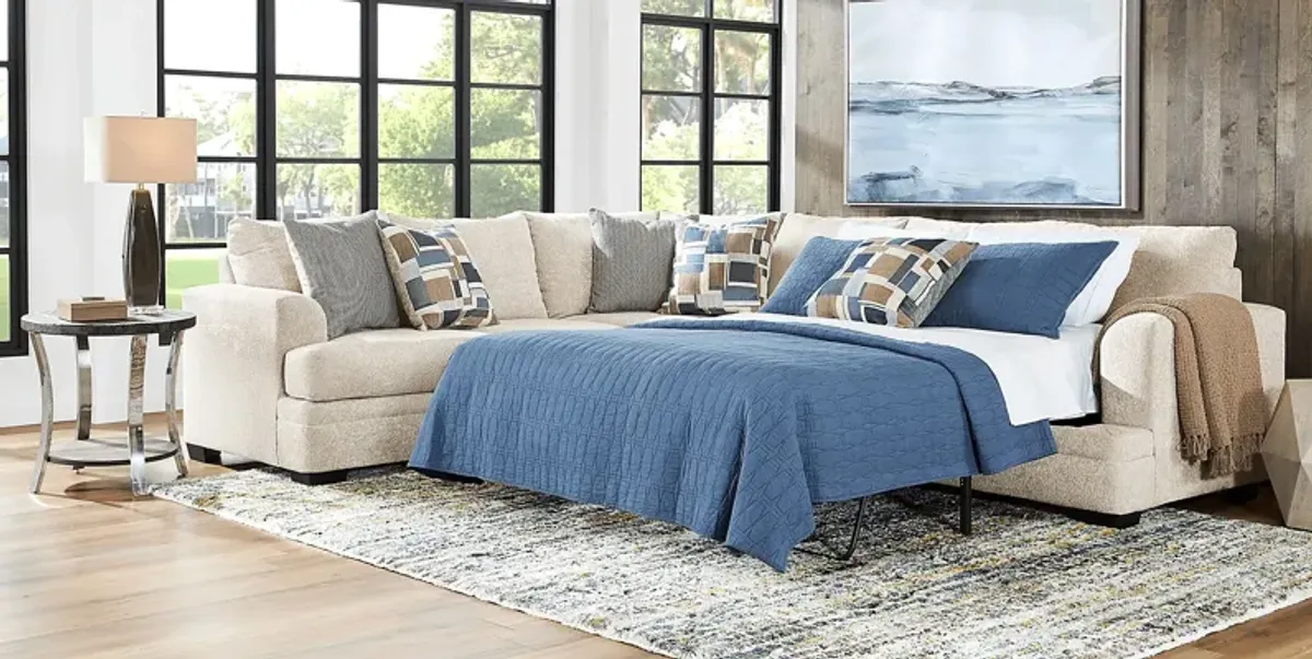 Copley Place Linen 3 Pc Sleeper Sectional Living Room