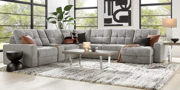 Meriwether Gray 7 Pc Power Slider Sectional