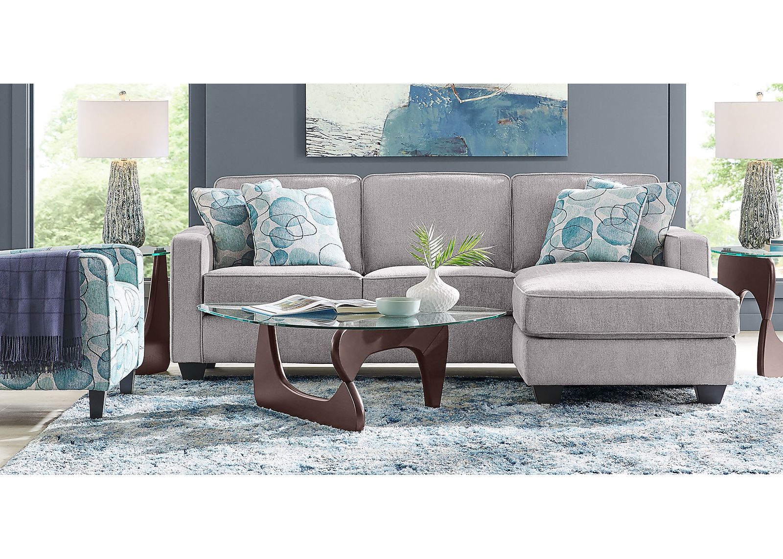 Alanis Bay Gray 4 Pc Sleeper Chaise Living Room Set