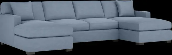 Harmonie Blue 3 Pc Gel Foam Sleeper Sectional