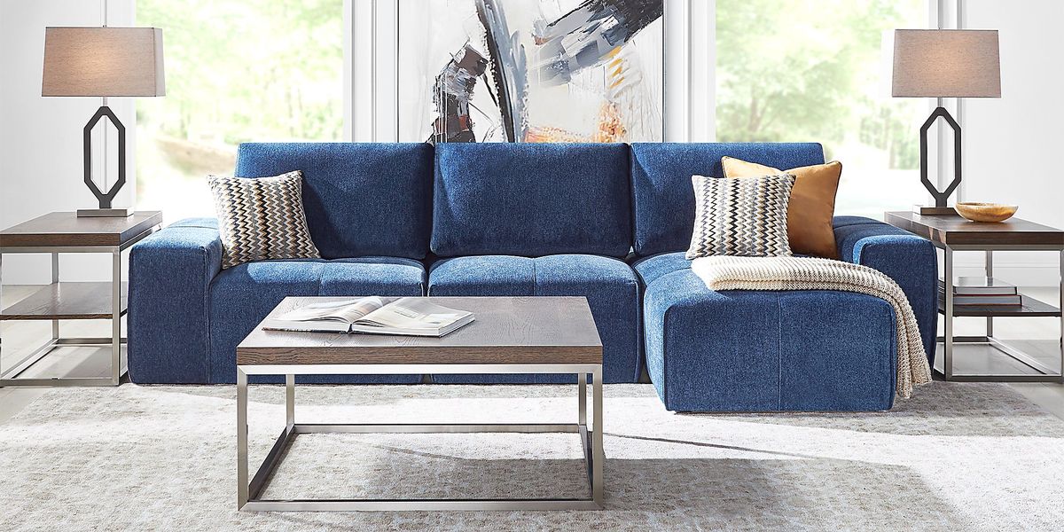 Laney Blue 6 Pc Sectional Living Room