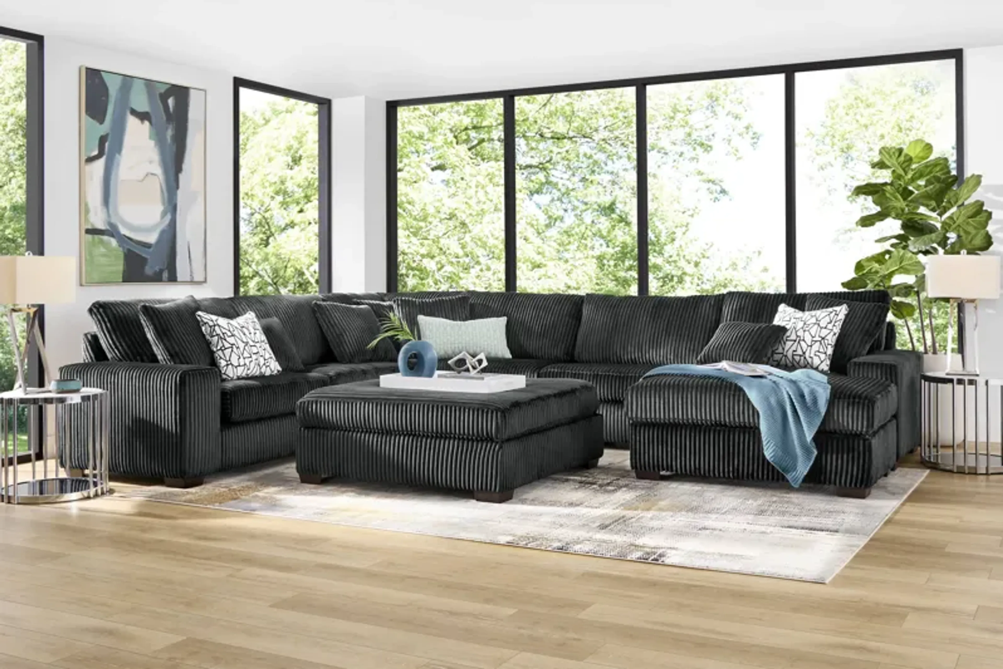 Lexford Park Black 6 Pc Sectional | Furniture.com