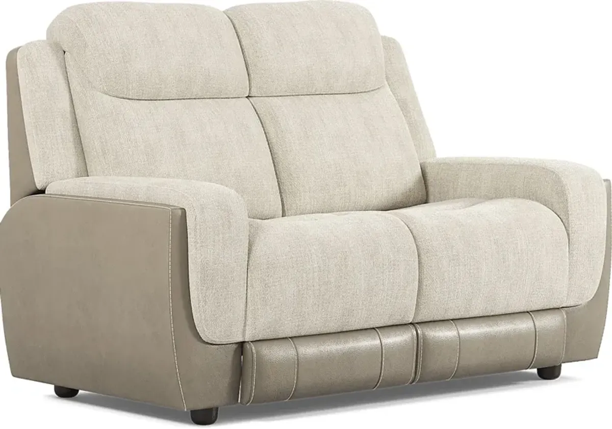 State Street Beige 2 Pc Living Room with Dual Power Reclining Sofa