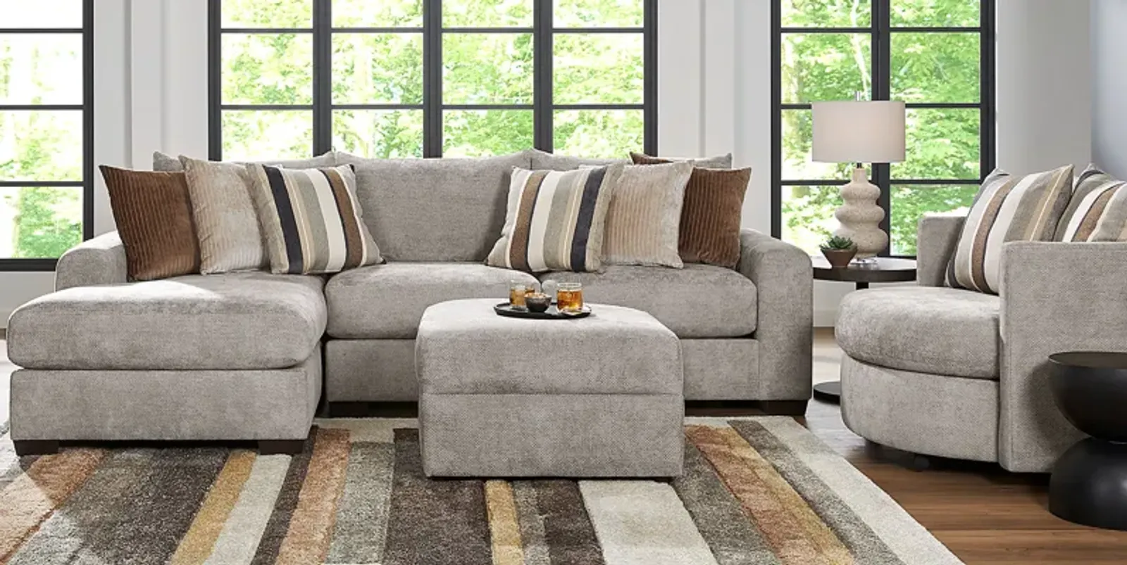 Martin Gray 5 Pc Sectional Living Room