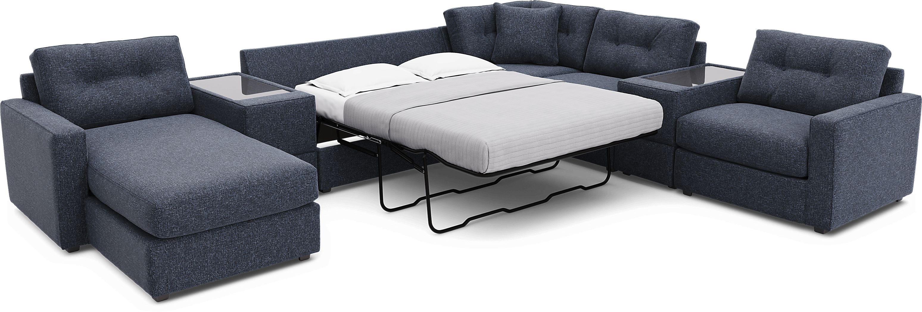 ModularOne Navy 7 Pc Sleeper Sectional