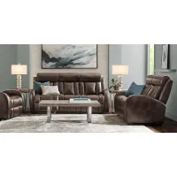 Copperfield Brown 3 Pc Living Room with Dual Power Reclining Sofa